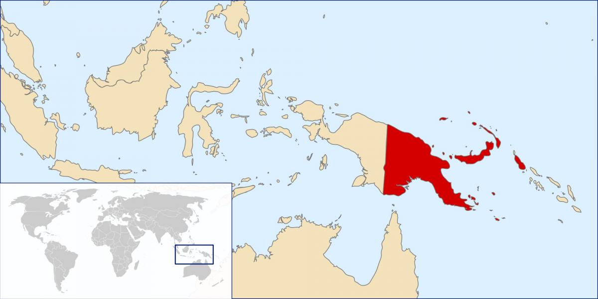 papua new guinea lokasi pada peta dunia