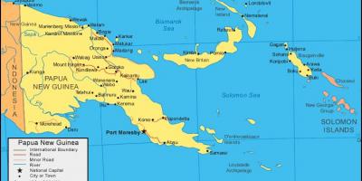 Peta dari papua new guinea dan negara-negara sekitarnya